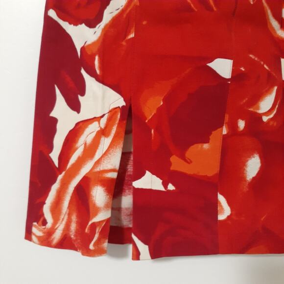 Juliana Collezione Women’s Red Floral Pleated Skirt Size 6 - Picture 2 of 7